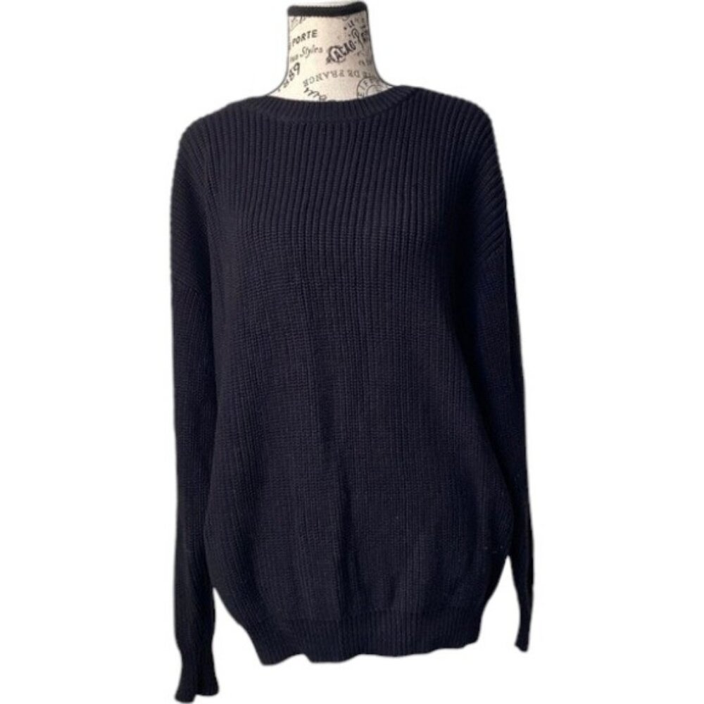 Callahan black backless V-cut knitted sweater size M